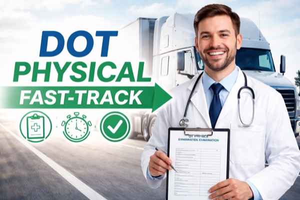 Commercial driver receiving DOT physical checkup